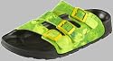 Birkis Synthetic-Sandals ''Cuba'' from Birko-Flor in coral reef green with a regular insole