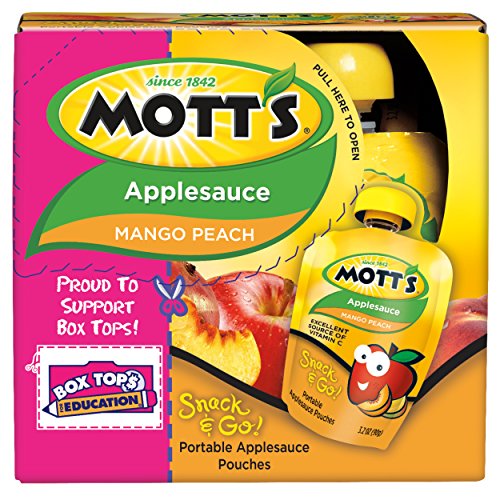 Mott's Snack & Go Mango Peach Applesauce, 3.2 oz pouches (Pack of 24)