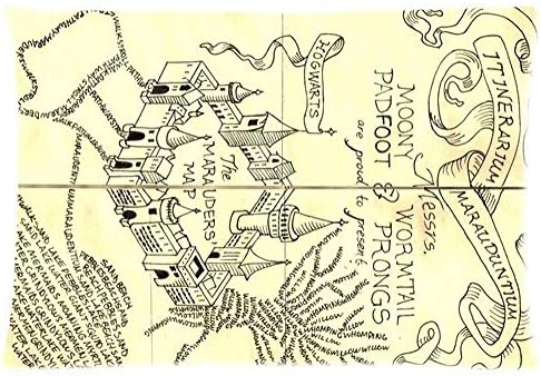 Ulive Anime Dakimakura Pillow Case Harry Potter The Marauder'S Map Anime Hugging Pillowcase Best Christmas Gift 20X30 Inch 2 Sides