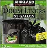 Kirkland Signature Smart Closure Technology Trash Wraps, for 55 Gallon, 50 Count