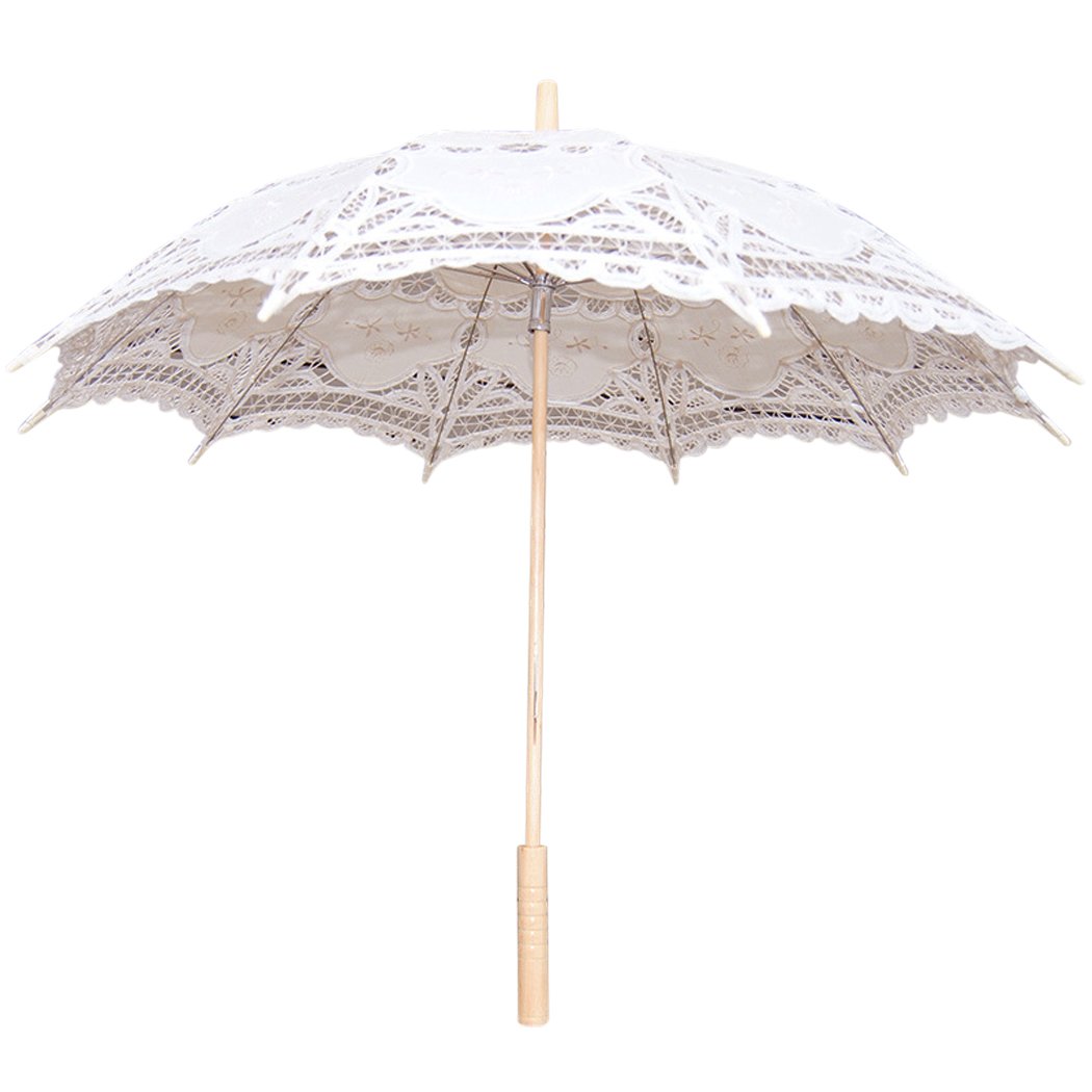 Leegoal Handmade Umbrellas for Bridal Bridesmaid Wedding Decoration, Beige