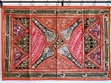 Review NovaHaat.com  / BEADED VINTAGE TAPESTRY SEQUIN KUNDAN SARI WALL HANGING