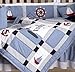 Sweet Jojo Designs 9-Piece Come Sail Away Nautical Sail Boat Blue and white Baby Boy Bedding Crib Set