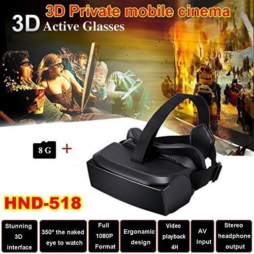 Apltch® 2016 New HMD-518 WIFI Andriod VR BOX Virtual Reality Headset 1080P 3D Video Movie Game Glasses 16G Flash Private Mobile Cinema Personal Game Movie Theater Support Google Play 32G TF Card