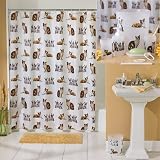 6-pc Cat Designs Complete Bathroom Set: Each 6-pc. Set Includes: Shower Curtain, Waste... by Blonder Homes