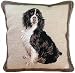 Black White English Springer Spaniel Dog Needlepoint Throw Pillow 10
