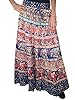 Boho Maxi Skirt Animals Print Blue Cotton Peasant Long Skirts for Womens