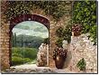 "Tuscan Arch" by Angelica Di Chiara-Hardin - Artwork On Tile Ceramic Mural 12.75" x 17" Kitchen Shower Backsplash