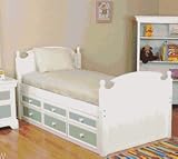 Ligo SAV011-05W ColorBox Twin Captains Bed - White
