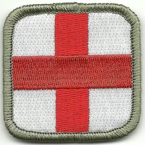 HANART Medic Cross Tactical Velcro Patch - Red &amp; White