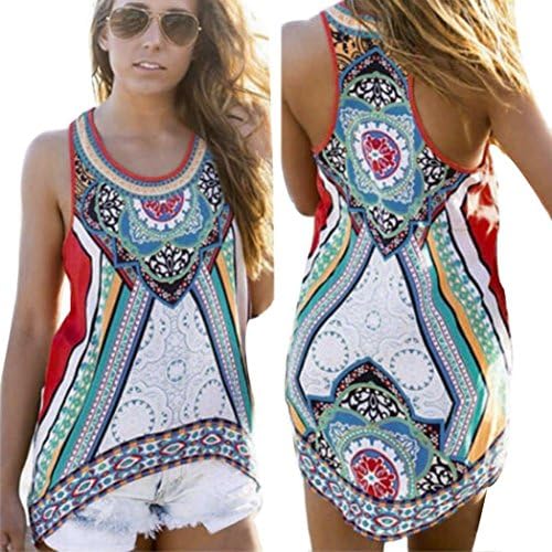 TNYD Women's Summer Vest Sleeveless Shirt Blouse Casual Tank Tops White Medium