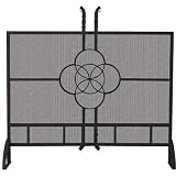 Uniflame 39 Inch Olde World Iron Single Panel Fireplace Screen With Celtic Design