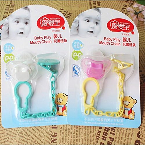 Gleekoo Portable baby pacifier, Safe Soft Dummy Soother Hang Buckle Clip for Newborn