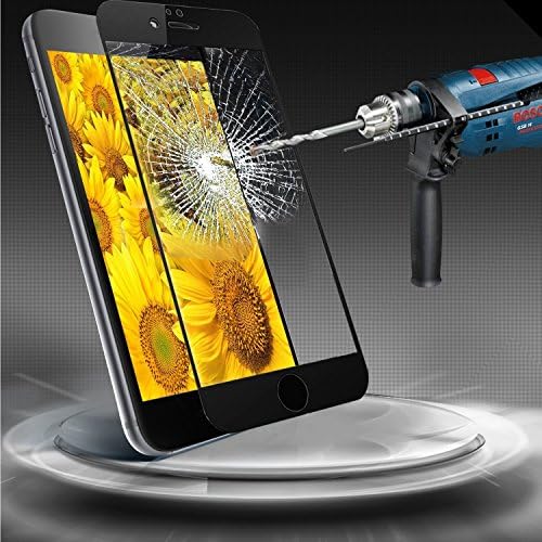 [100% Screen Area Covered] iPhone 6 Plus 5.5" Full Whole Coverage Premium Ballistic Nano Tempered Glass Screen Protector Scratch Free Ultra Slim Guard for Apple iPhone 6 Plus 5.5 Inch Only (Black)