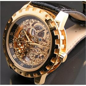 Eric Edelhausen Dorado Men’s Gold Plated Automatic Skeleton