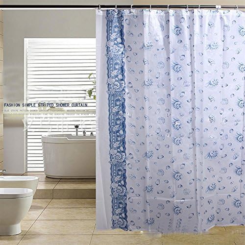 Nicedeco Beautiful shell Bath Shower Curtain CH021-180X180-blue CM 70.8-Inch by 70.8-Inch waterproof Shower Curtain mould proof Shower Curtain