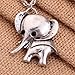 YAZILIND Cute Unique Little Elephant Black Crsytal Eye Pendant Necklace
