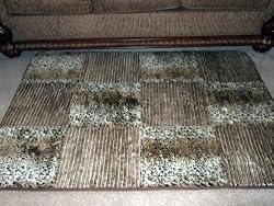 African Patchwork | Faux Fur Rug | 43 Inches by 63 Inches