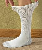 3 - Prs. of Non - binding Diabetic Crew Socks White / Gray Sole