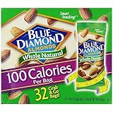 Blue Diamond Almonds 100 Calories Per Bag - 32 Grab and Go Bags,.625 Oz (Individual),20 Oz (net Weight)