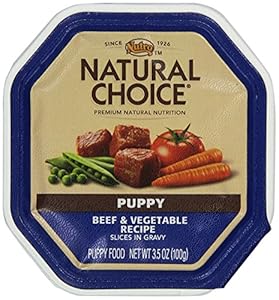 NATURAL CHOICE Puppy Beef and Vegetable Recipe Slices in Gravy Tray - 3.5 oz. (100 g), Pack of 24 NATURAL CHOICE Puppy Beef and Vegetable Recipe Slices in Gravy Tray - 3.5 oz. (100 g), Pack of 24