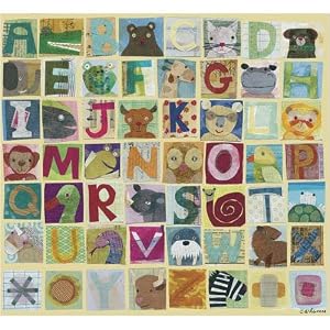 Oopsy Daisy Animal Alphabet 40x36 Canvas Art Image Wrap by 