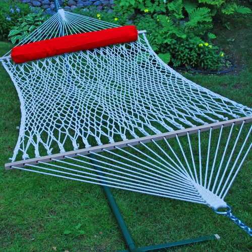 Double Cotton Rope Hammock with Pillow