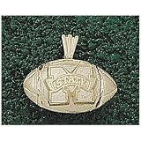 LogoArt Mississippi State Bulldogs 10K Gold Football Pendant