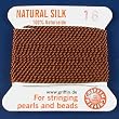 Griffin Thick Silk Beading Bead Cord Brown Size 16 1mm