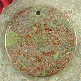 50mm autumn jasper coin disc pendant bead F/B