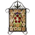 Tiffany-Style Art Glass Panel on Holder