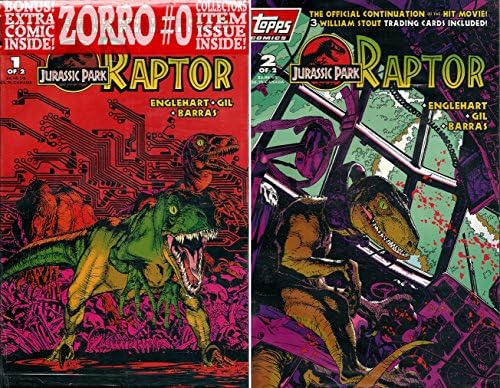 Jurassic Park - Raptor #1-2 (All in Original Sealed Poly Bags) Complete Limited Series (Topps Comics 1994 - 4 Comics)