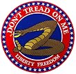 Large Don't Tread On Me Embroidered Patch Iron-On Patriotic Snake Emblem