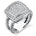 Jewelry : Sparkling Promise: Designer Inspired Sterling Silver Cable Style Pave CZ Diamond Ring