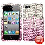 Cutie Bow (3D) Diamante Desire Protector Cover (with Package) for Apple iPh ....