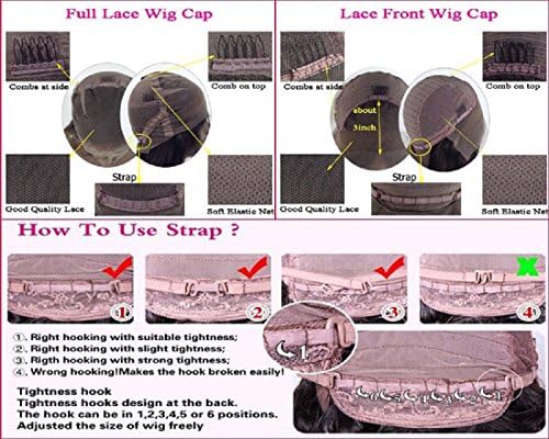 7a Full Lace Human Hair Wig Glueless Brazilian Virgin Human Hair Afro Kinky Full Lace Front Wigs with Baby Hair for Black Women (16 inch, #1B Lace Front)