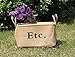 Vintage Eco-friendly Jute Linen Square Storage Bin for Organizing Toys Clothing Books Gift Baskets (Small 11.8