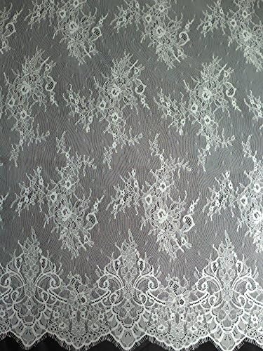 Off-white 51'' Width Frence Lace Fabric Wedding Dress 3 Meters 1 Piece