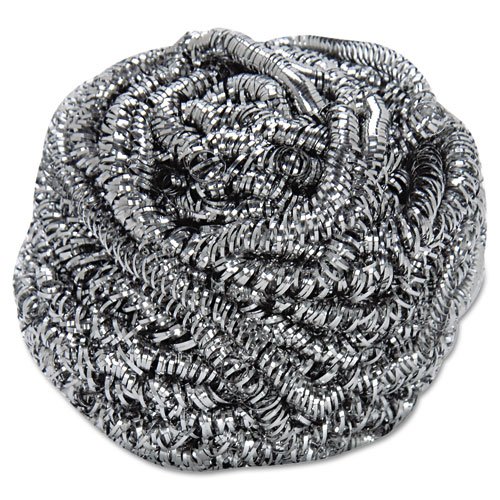 Stainless Steel Scrubber, 2 1/2 X 2 3/4, Steel Gray, 12/pcs - Sold As 12pcs - For Rough Cleaning Chores Such As Pots, Pans, Grills and Ovens. - Removes Floor Scuff Marks. - Wont Rust or Splinter