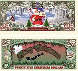Set of 5 Bills-$25.00 Christmas Dollars