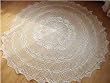Vintage Hand Crochet Round Off White Blooming Table Cloth 52"