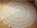 Vintage Hand Crochet Round Off White Blooming Table Cloth 52"