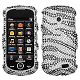 Silver Zebra Diamante Crystal Bling Protector Case for Samsung Solstice II  ....