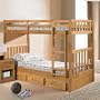 Explorer Twin Twin Mission Bunk w/ 3 Drawers: Desk Hutch & Chair, TV Stand