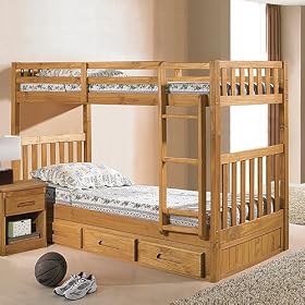 Explorer Twin Twin Mission Bunk w 3 Drawers: Desk Hutch and Chair, TV Stand, 4 Drawer...