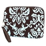 Belvah Quilted Damask iPad Case (Brown/ Turquoise)