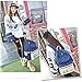 Samaz 3-in-1 Cute Korean Lace Canvas School Backpack for Teen Girls (Deep Blue)
