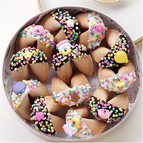 DOSE OF GOOD FORTUNES: A Dozen Dark and White Chocolate Hand-Dipped Fortune Cookies... by Good Fortunes