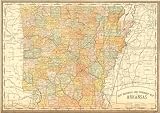 Reproduction of an 1883 Railroad Map of Arkansas by Rand McNally