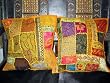 Christmas Gift-2 Yellow Embroidery Sari Toss Pillow Cushion Covers Free Shipping